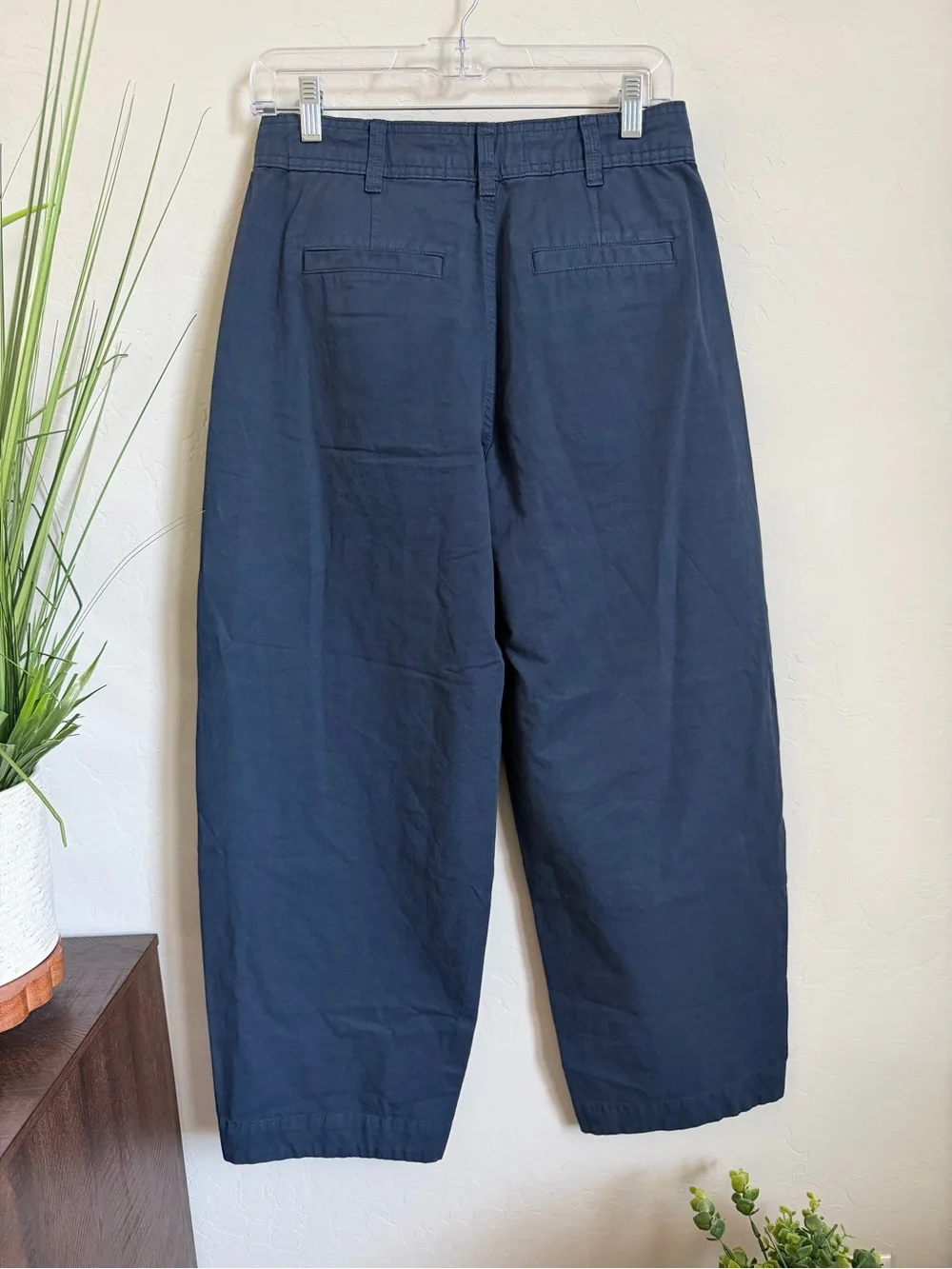 Everlane Cotton Linen Pleated Pants Navy Size 2 NWT